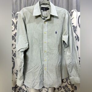 EUC Ralph Lauren Men's White‎ Plaid Button-Down Shirt Size 16
